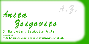 anita zsigovits business card